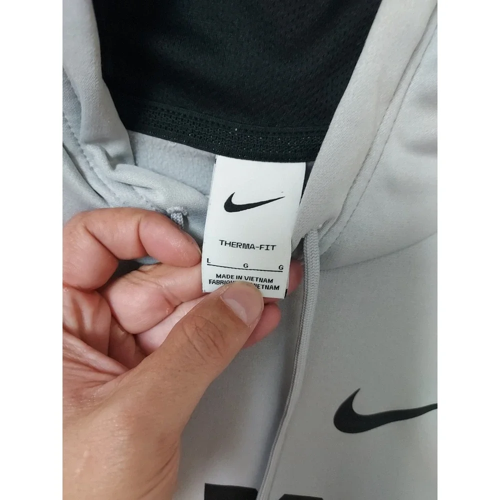 Georgia Bulldogs Hoodie Mens Large Nike NCAA On Field Therma Fit Gray Drawstring
